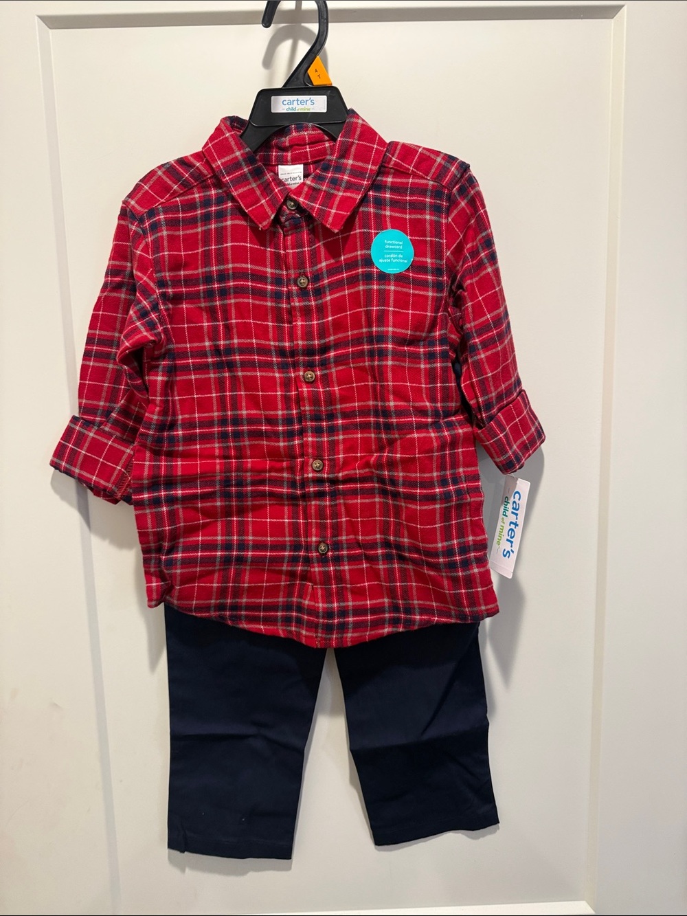 Carter's Red and Navy Plaid Button-Down Shirt
Purchase 5 outfits for $32